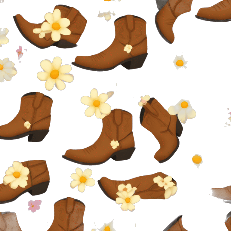 Cowboy boots with flowers inside emoji