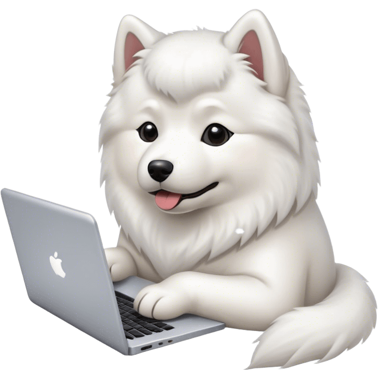 samoyed-working-on-laptop emoji