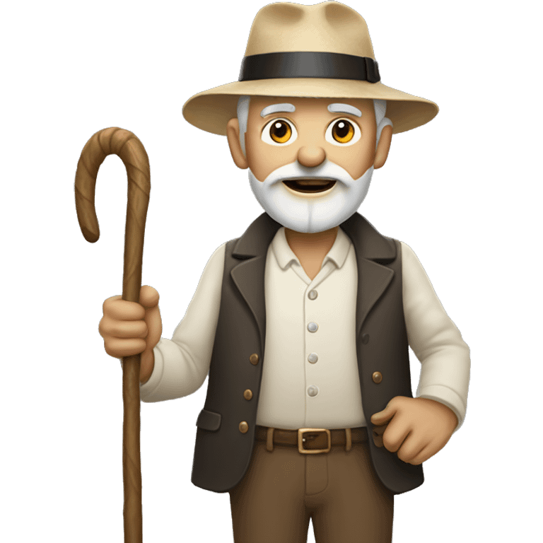 old man with goat beard and cane emoji