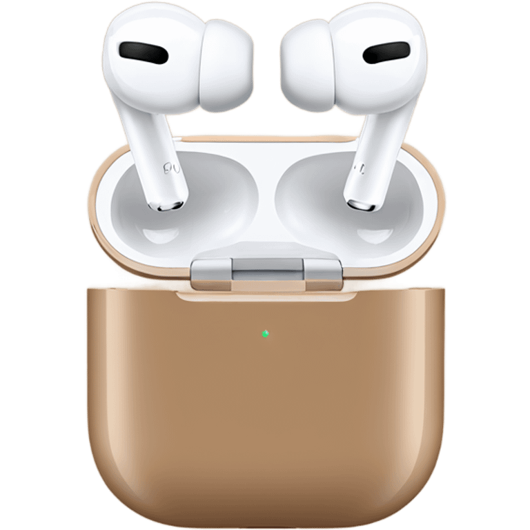 Realistic AirPods pro with light brown case emoji