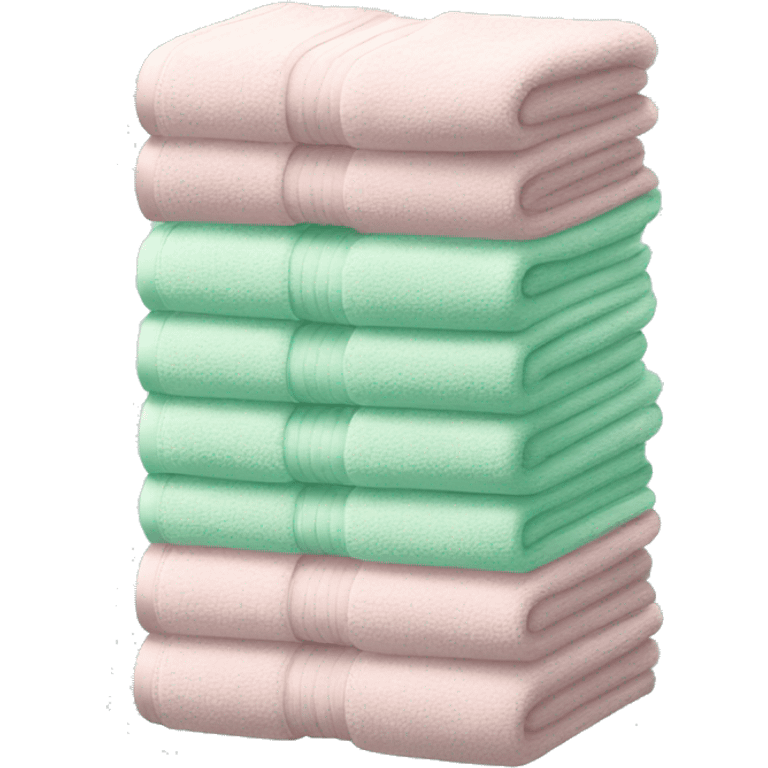 Light pink and mint stacked towels emoji