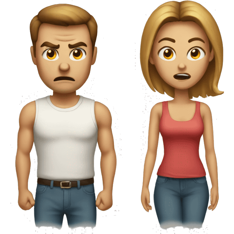 angry man with woman emoji