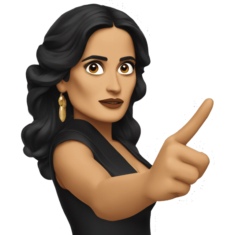 Salma Hayek pointing on you emoji