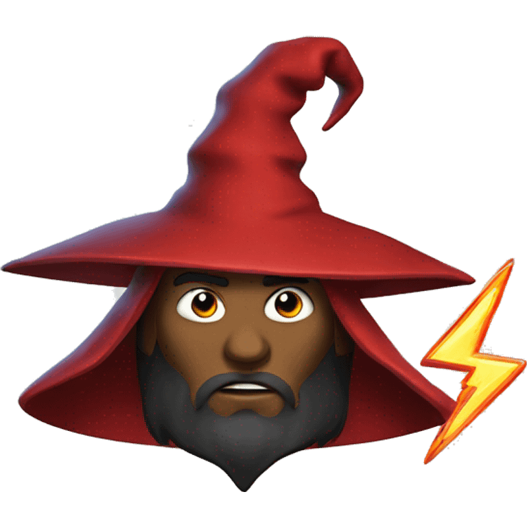 red wizard with thunder emoji