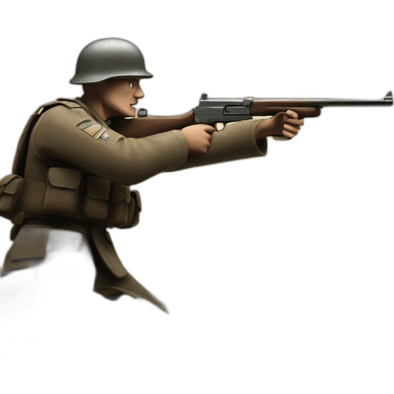 german soilder from 1945 shooting another soilder emoji