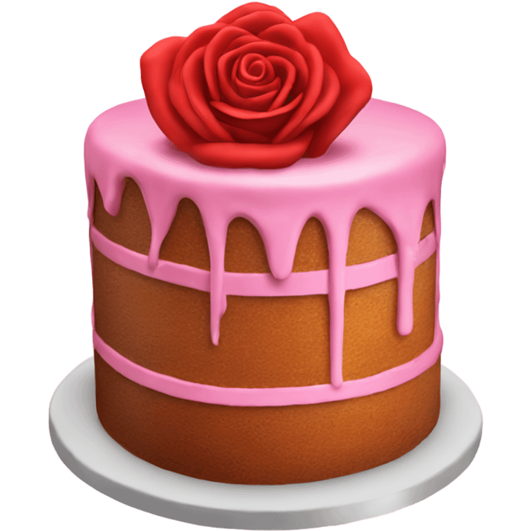 valentine’s day cake with rose emoji