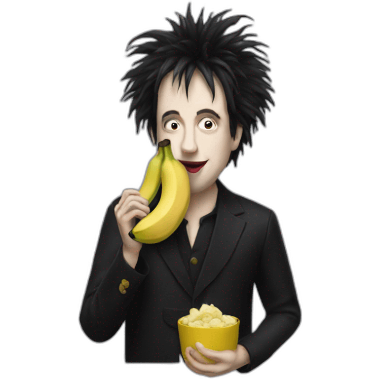 Robert Smith eating banana emoji