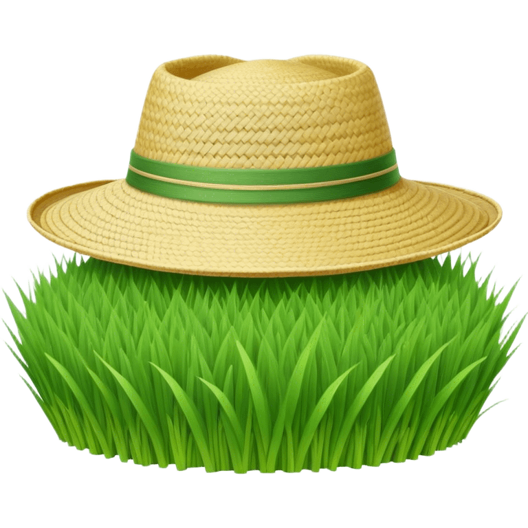 Cinematic Realistic image of a traditional rice farmer's hat, crafted from woven natural fibers with delicate texture details, set against a lush backdrop of vibrant green rice paddies under gentle, early morning light that evokes rural tradition. emoji