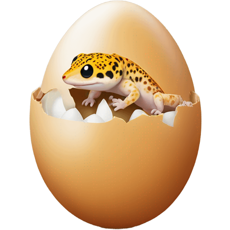 Orange leopard gecko emerges from egg emoji