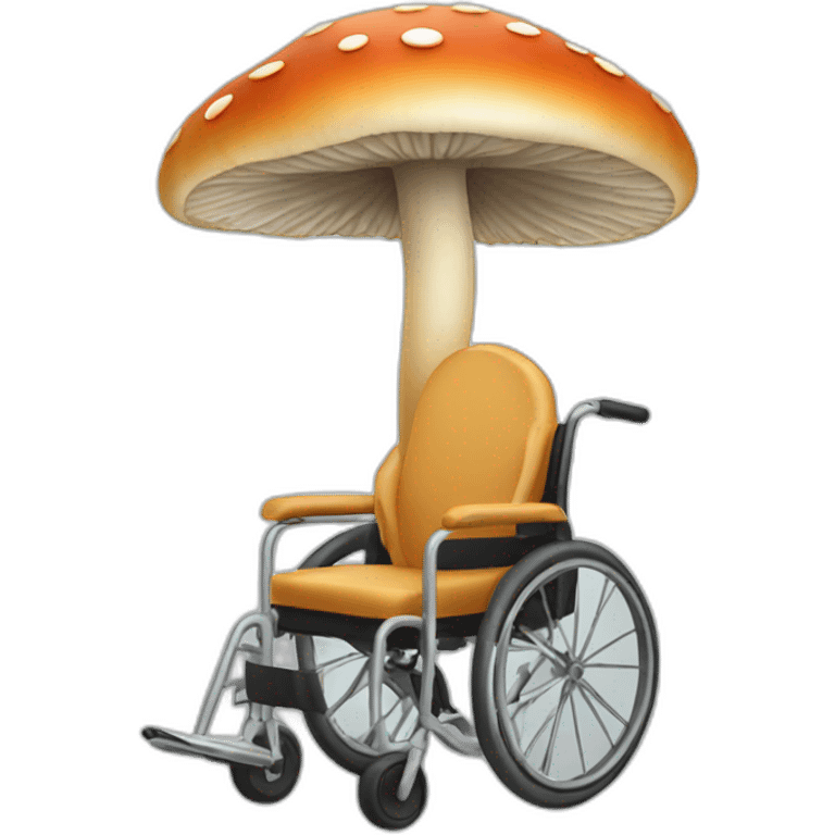 Mushroom with legs and arms on a wheelchair emoji