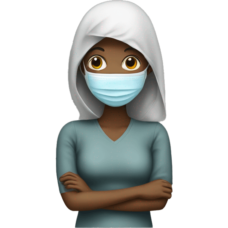 A sick woman have mask  emoji