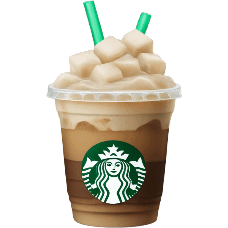 Starbuck ice coffee with ice cubes emoji