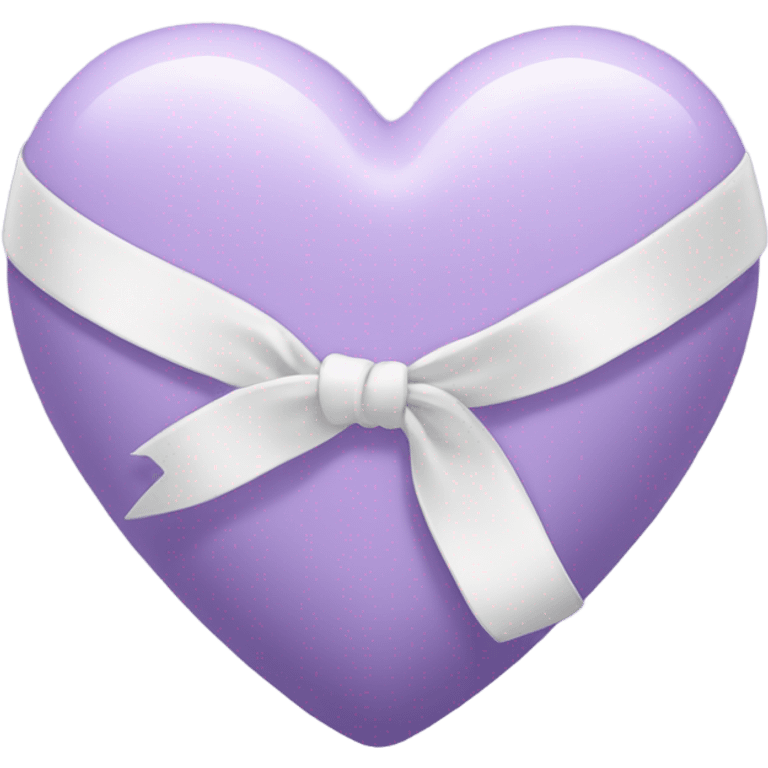 Lilac heart with white ribbon around the middle emoji