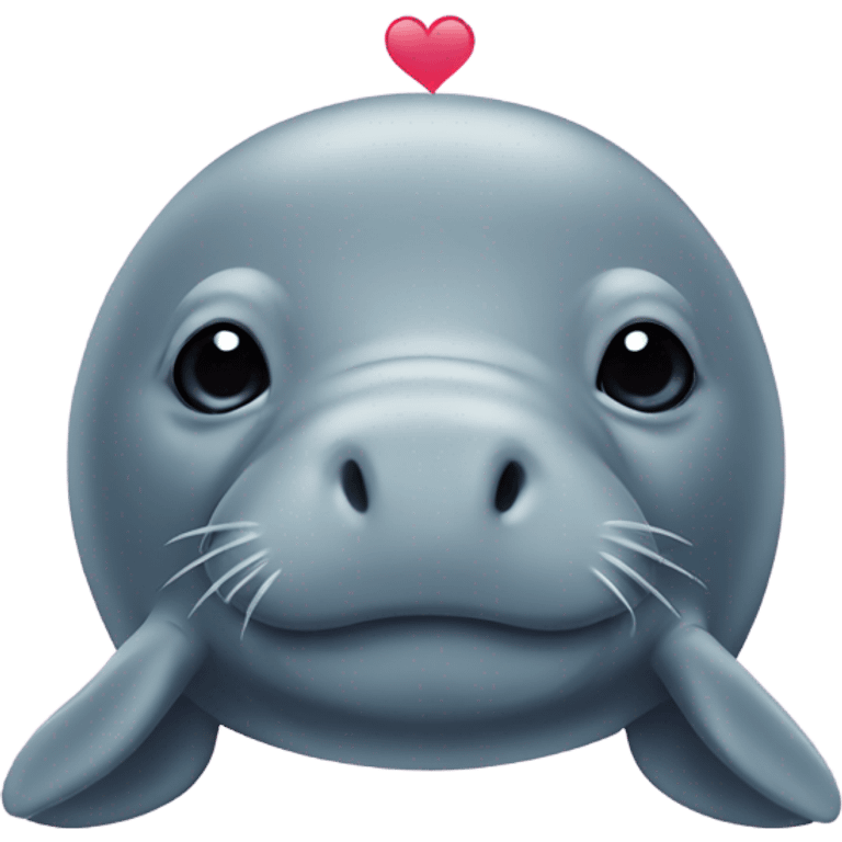 Manatees with eyelashes in love  emoji