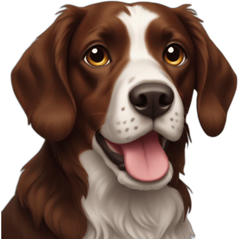 black Brittany+ spaniel dog emoji