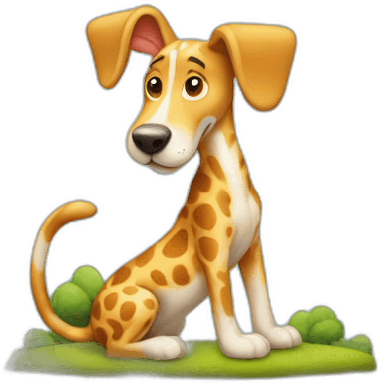 Chien sur un lapin sur une girafe emoji