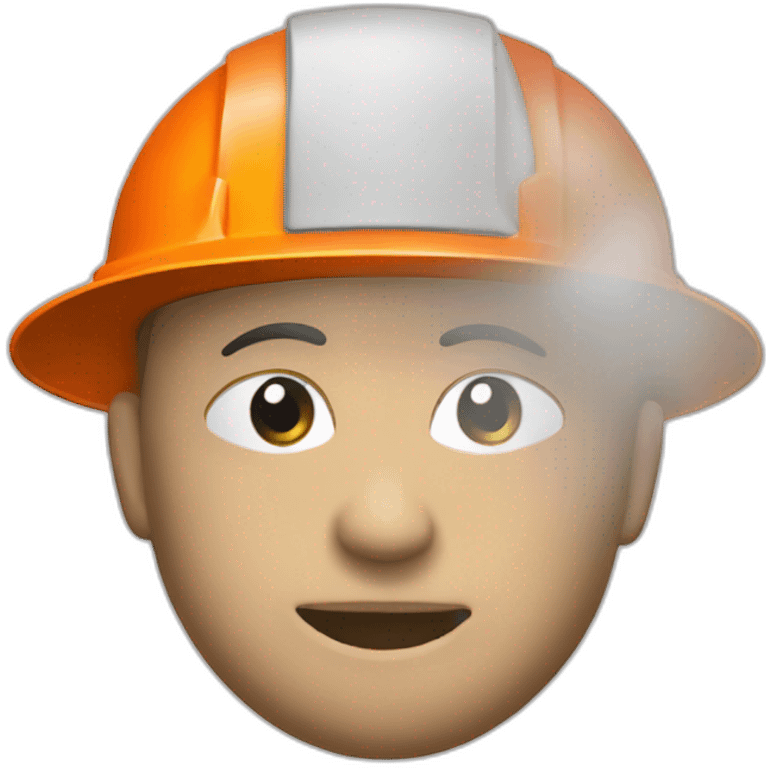 Orange hard hat with word T logo emoji