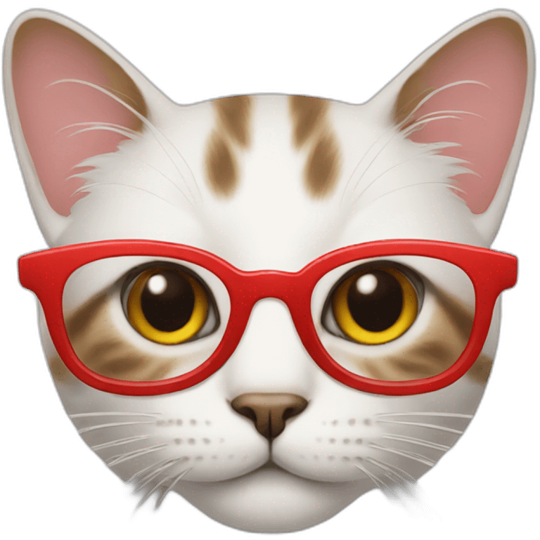 cat wearing red glasses emoji