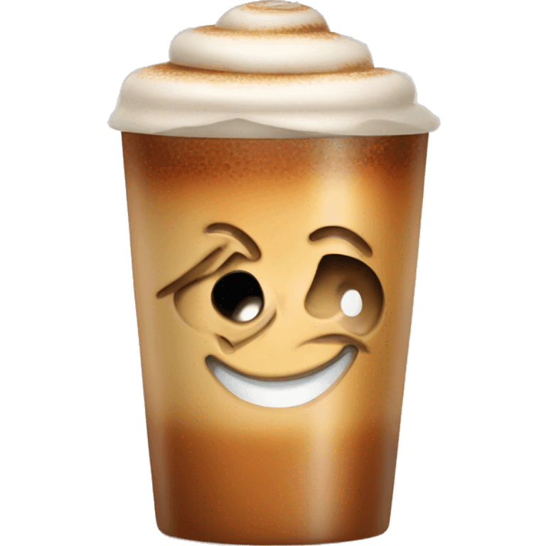 Cinnamon and cappuccino bun in a disposable glass emoji