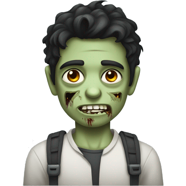 boy zombie with dark hair and regatta emoji