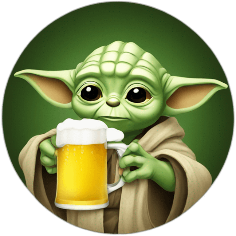 Yoda drinking beer emoji