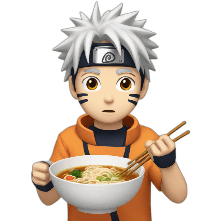 Naruto eating ramen emoji