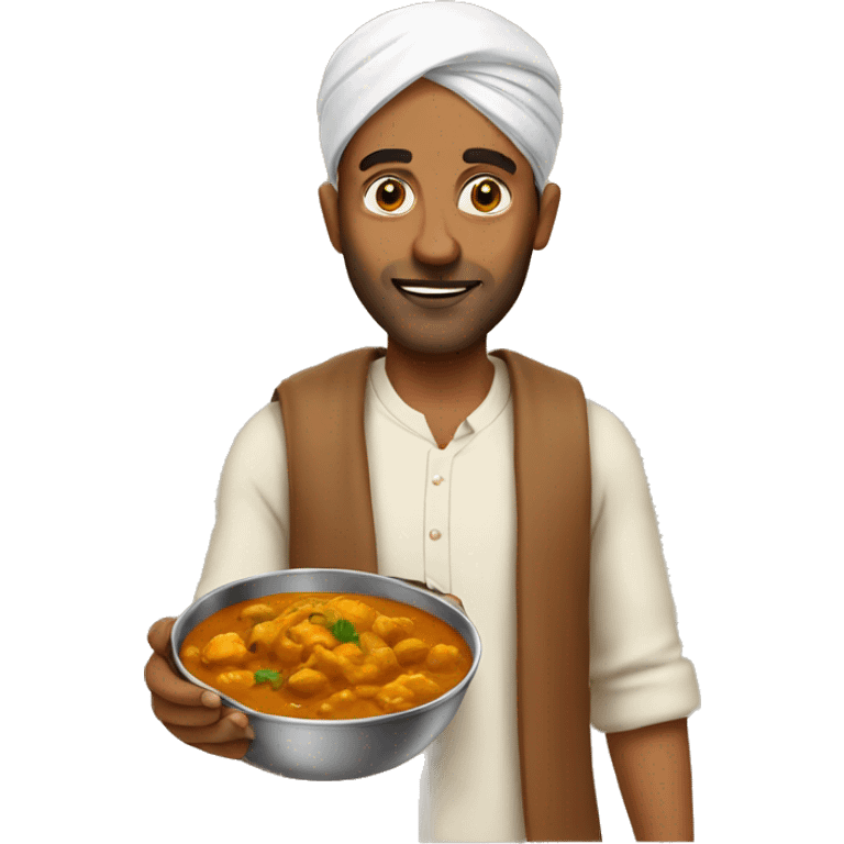 indian man with curry emoji