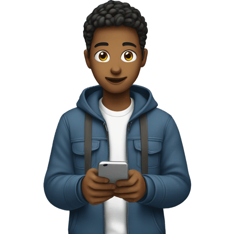 Teenager scrolling on a smartphone emoji