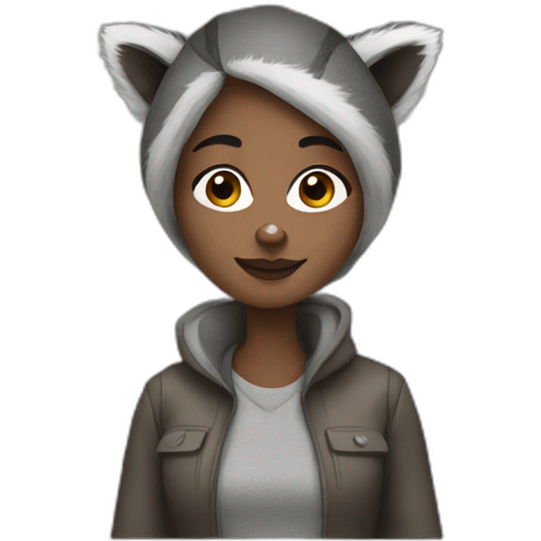 Woman-Raccoon emoji