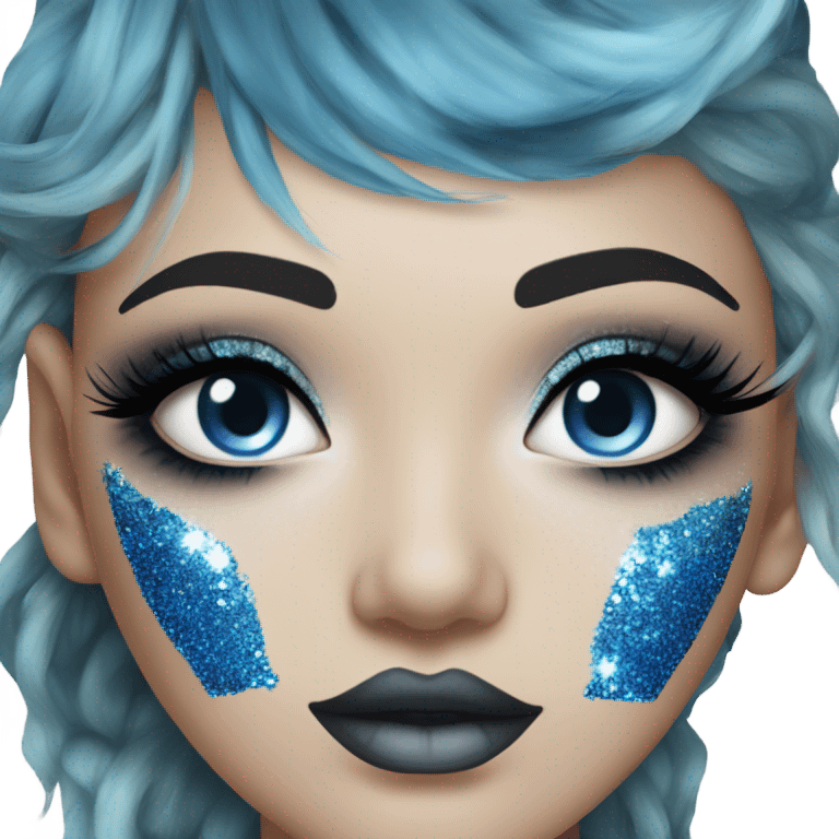 Blue makeup emoji