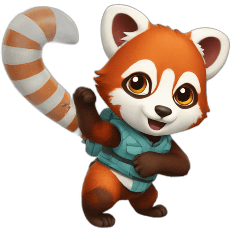 red-panda-surfing emoji