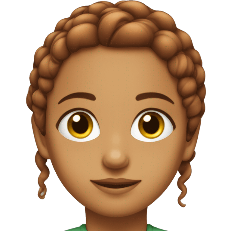 une fille marocaine avec les yeux verts cheveux roux attachés  emoji