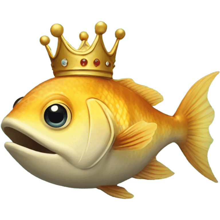 smiling fish with crown emoji