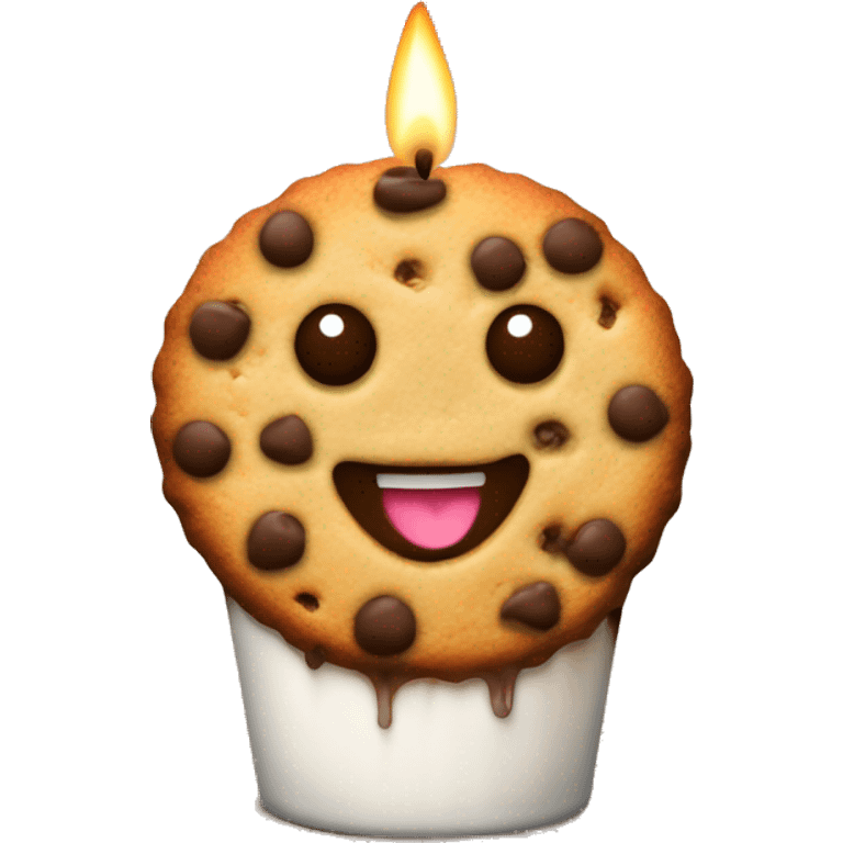 chocolate chip cookie candle emoji