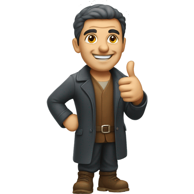 Smiling Turkish man showing thumbs up  emoji