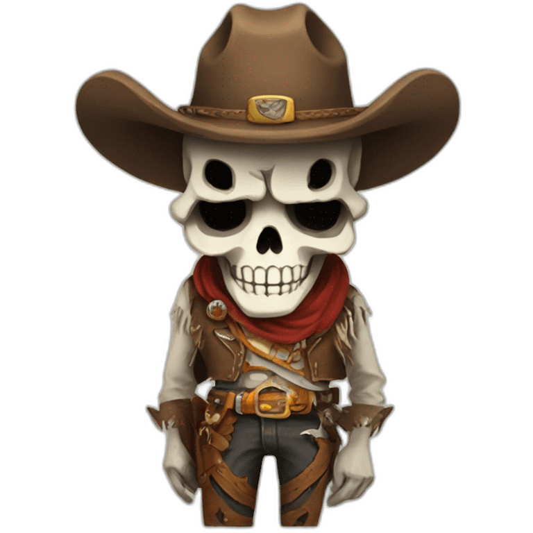 skull cowboy cute slack emoji