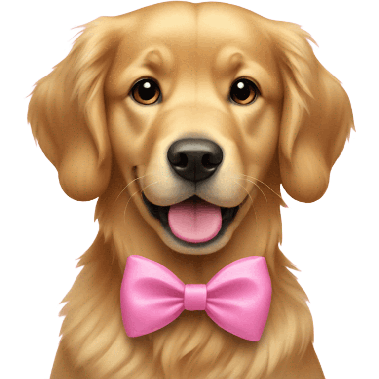 golden retriever pink bow emoji