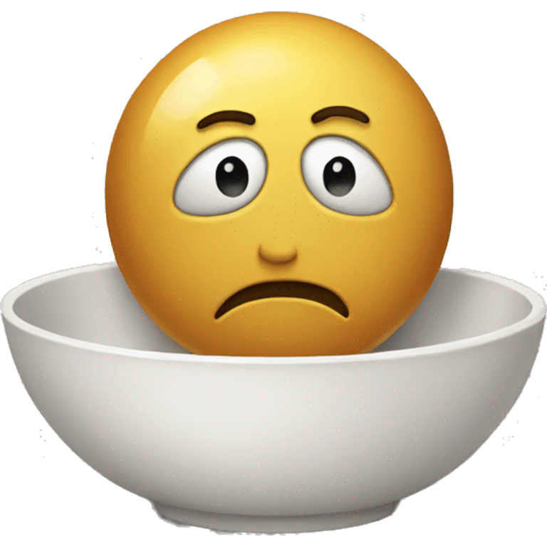 sad face with bowl emoji