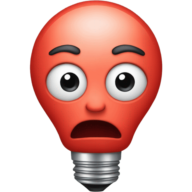 A red bulb nervous emoji