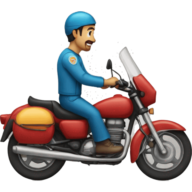 un homme marocain sur une moto emoji