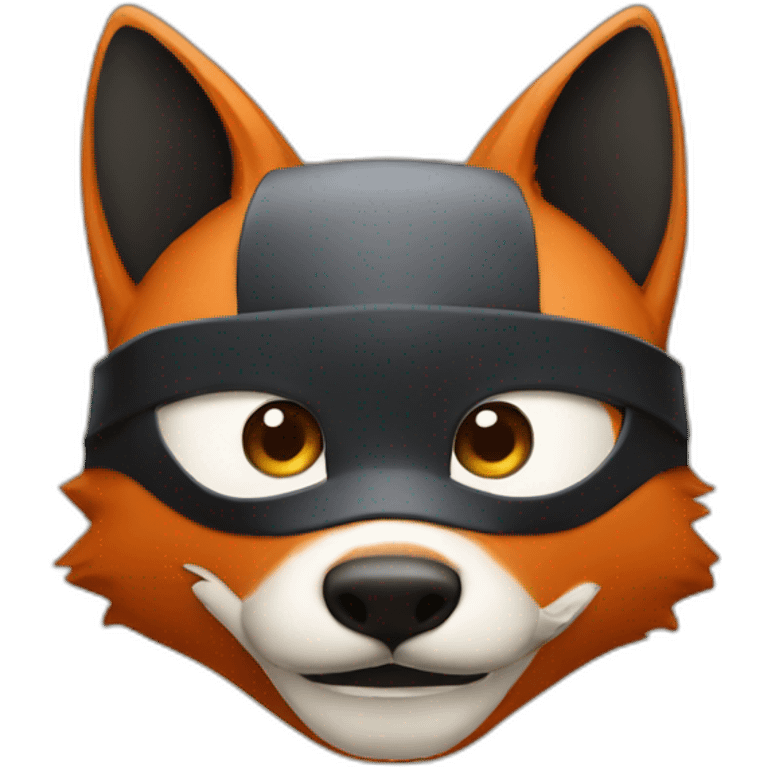 Fox with a zorro mask emoji