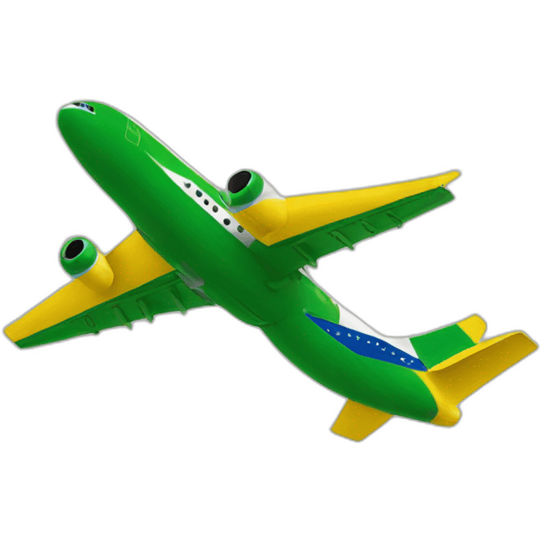 Brazil-flag paint airplane emoji