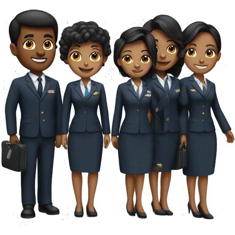 4 black flight attendants 2 men and 2 women  emoji