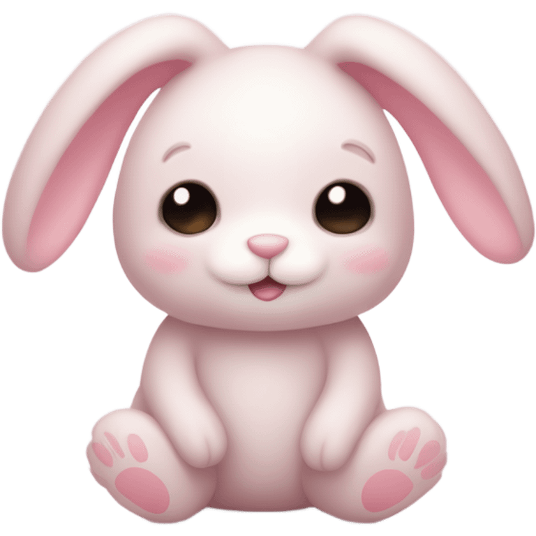 Cute rabbit Teddy bear with pale pink fur, looking like a jellycat  emoji