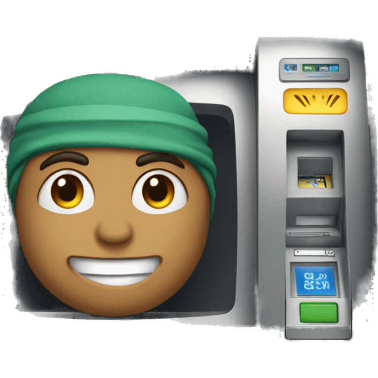 ATM machine + curious face emoji