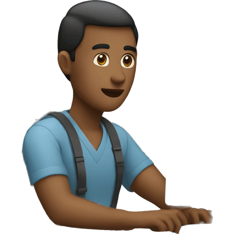 Man working in his computer with some code on it  emoji