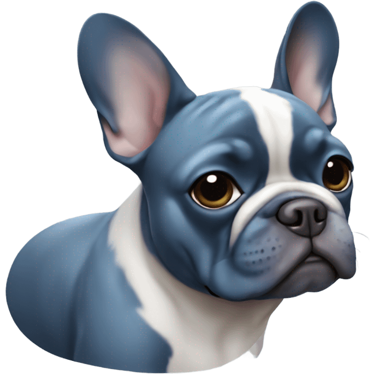 Blue french bulldog emoji