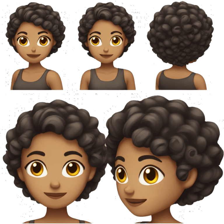 latina with short curly hair and hoop ear emoji