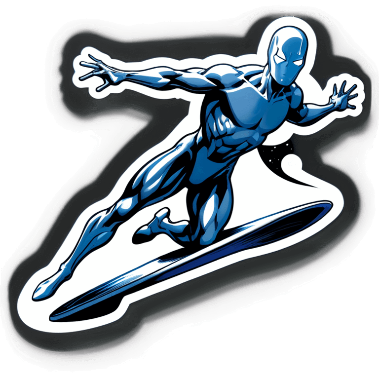 Silver surfer in space emoji