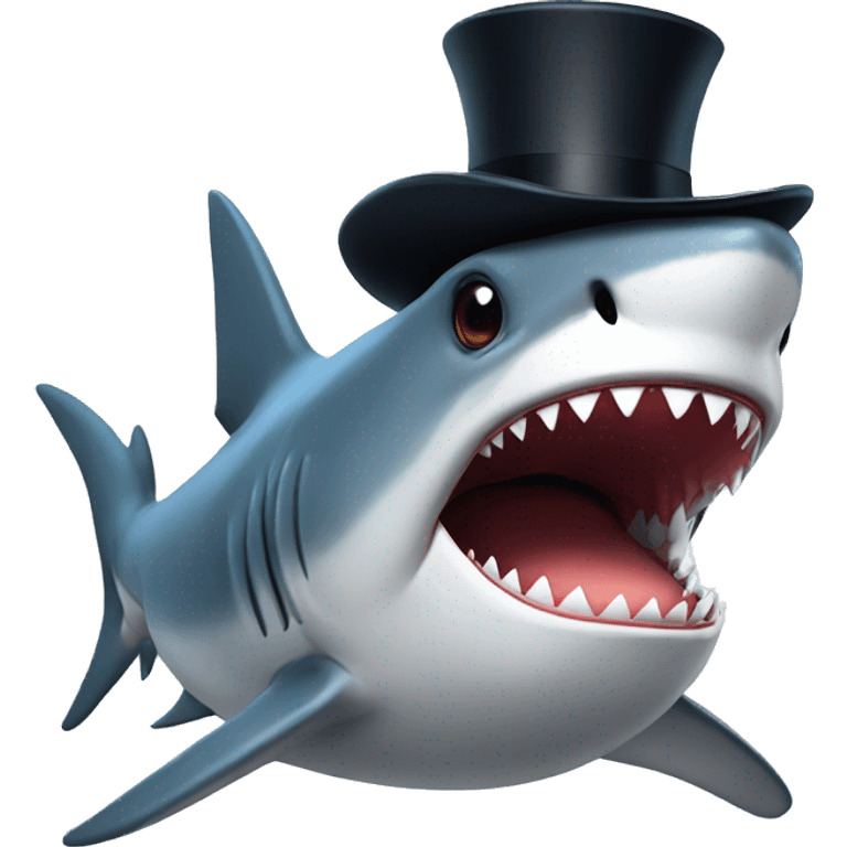 shark with tophat emoji